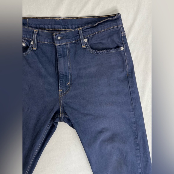 Levi Mens Jeans Straight Legs Navy Blue W32 L30 - Picture 8 of 12